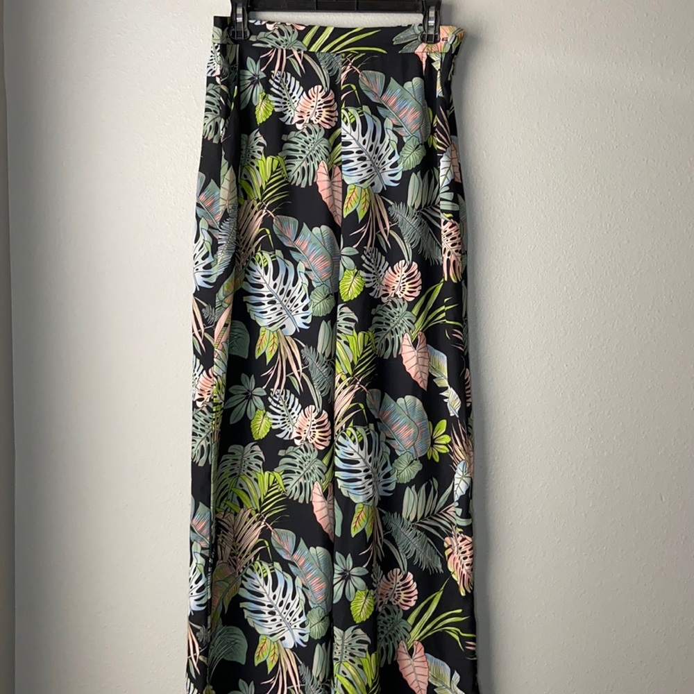 LOVE Tropical Summer Pants Black/Green Large